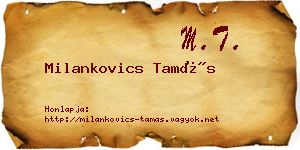 Milankovics Tamás névjegykártya