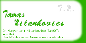 tamas milankovics business card